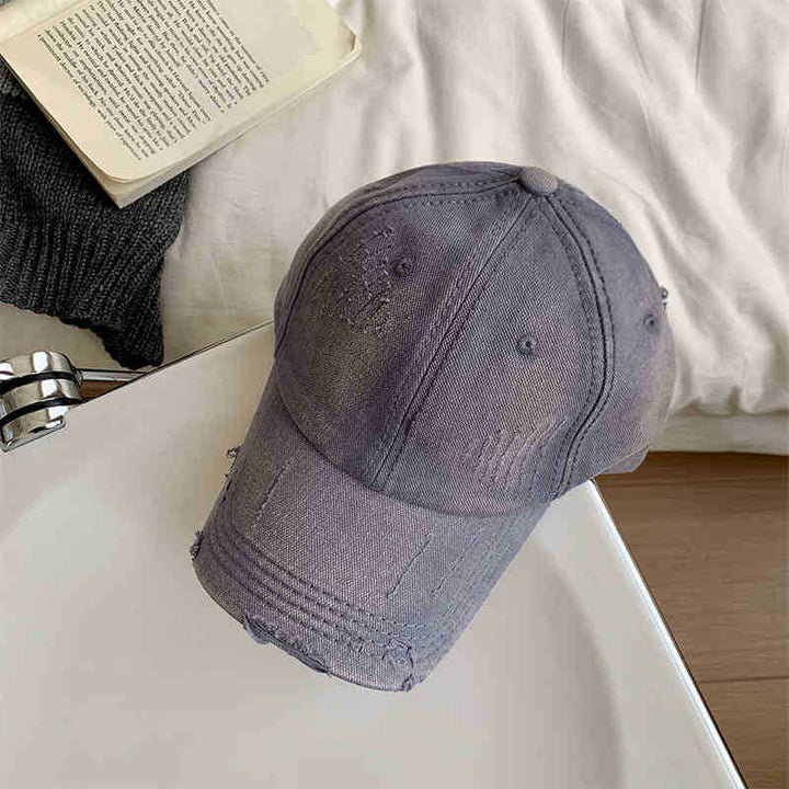 Women's Distressed Vintage-Style Baseball Cap Bowlift