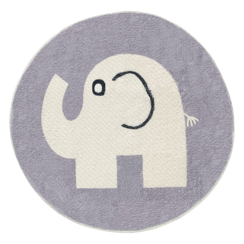 Rabbit-Themed Round Area Rug Bowlift