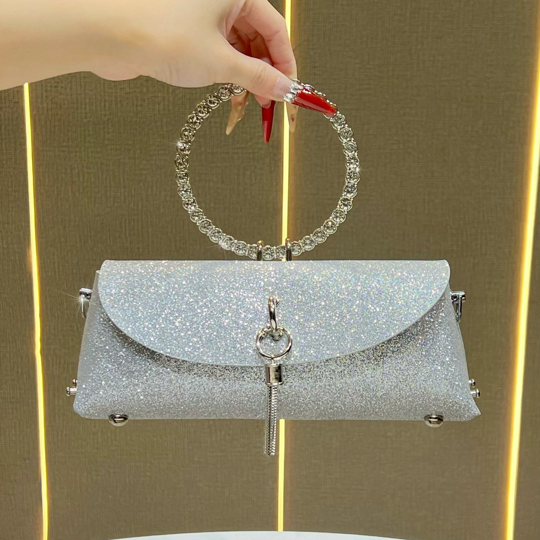 Sparkling Rhinestone-Handled Evening Clutch