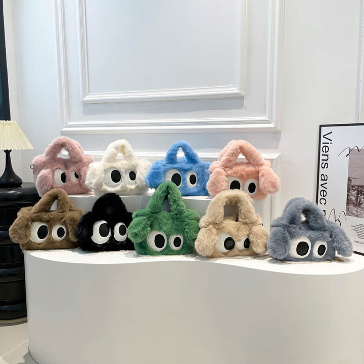 Cozy plush shoulder bag with ear application Bowlift