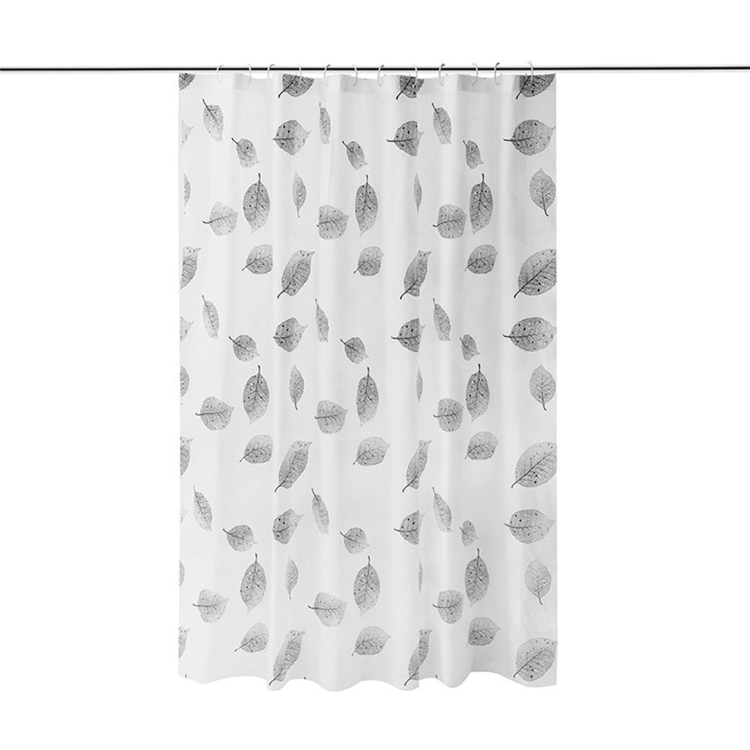 Leaf-Patterned Shower Curtain Bowlift