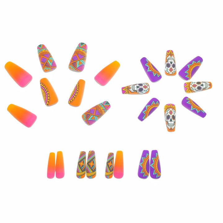 Creative skull design artificial nails Bowlift