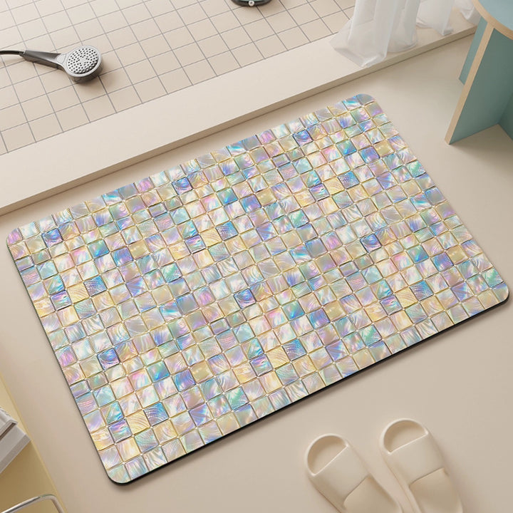 Luxurious Mosaic Design Bathroom Mat Bowlift