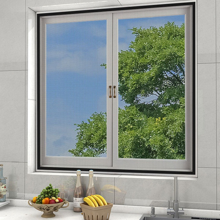 Magnetic mesh patio French door screen with ultra fine insect proof weave and self sealing closure Bowlift