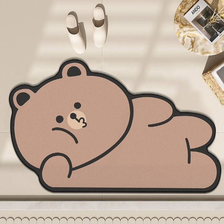 Fun Cat-Themed Decorative Floor Mat Bowlift