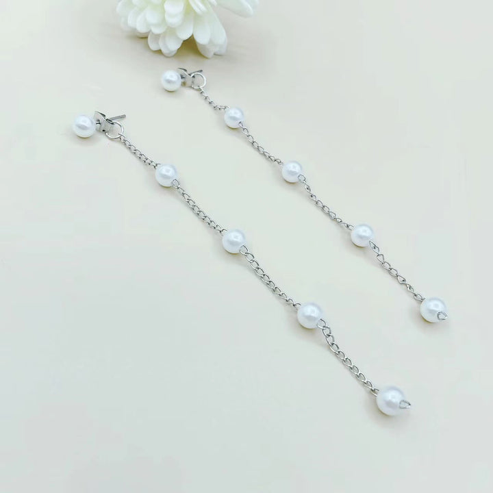 Pearl Chain Drop Earrings Bowlift