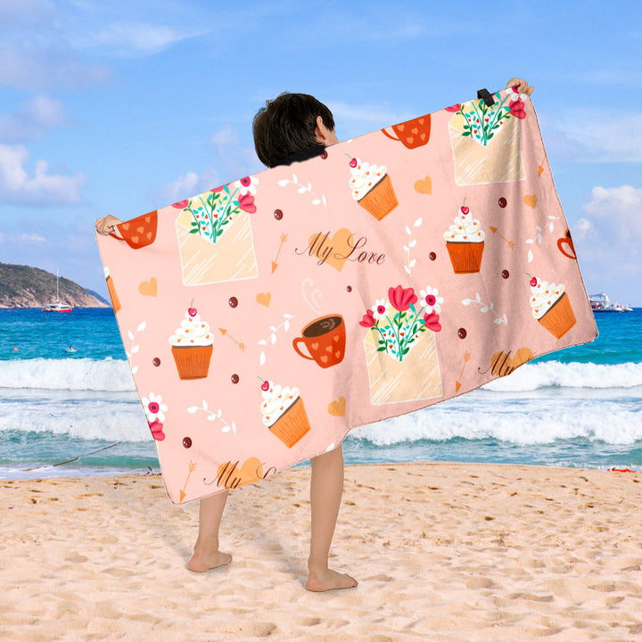 Beach blanket with colorful cupcake design Bowlift