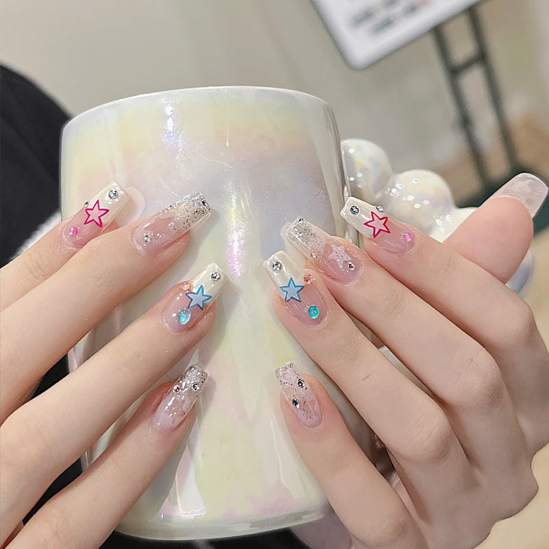 Decorative Glittering Press-On Nail Set Bowlift