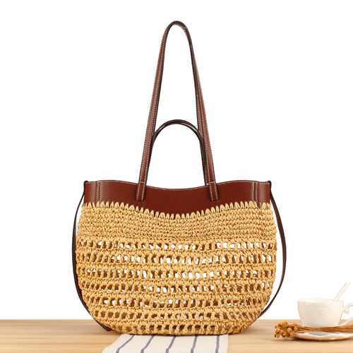 Braided Shoulder Bag with Elegant Leather Detail Bowlift