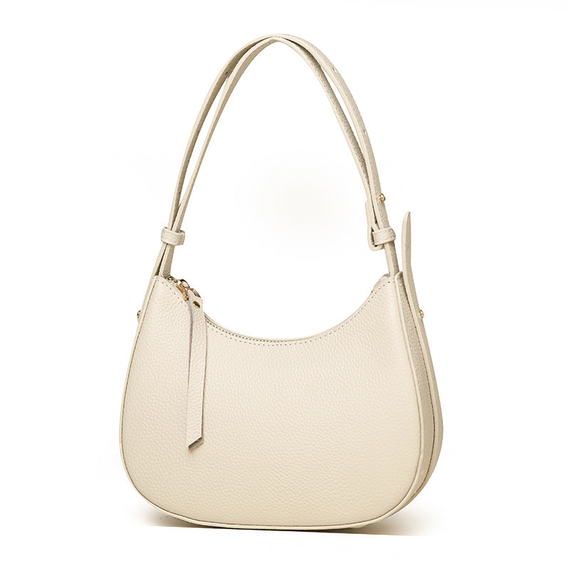 Stylish Pebbled Leather Hobo Bag Bowlift
