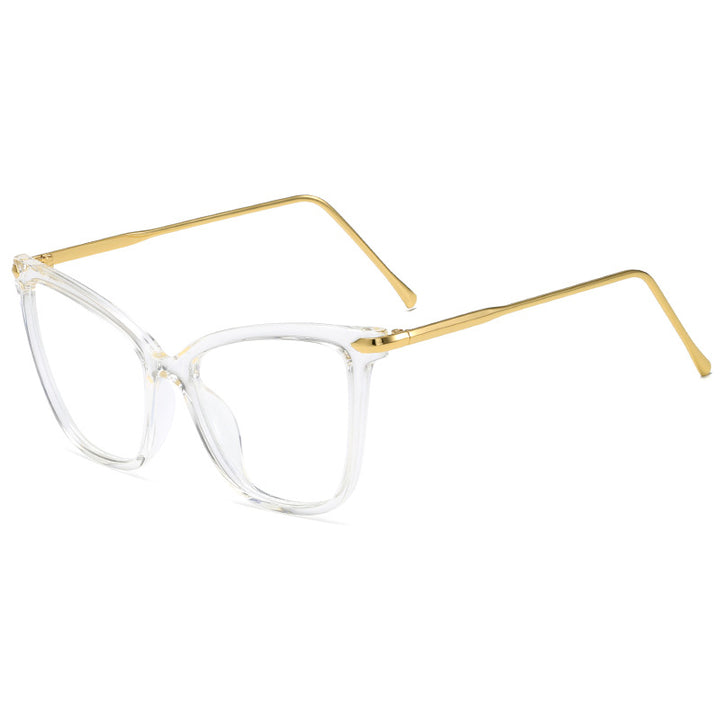 Women Cat-Eye Glasses with filigree Metal Frame Bowlift