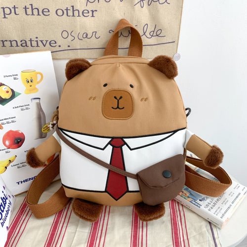 Plush backpack with funny bear design Bowlift