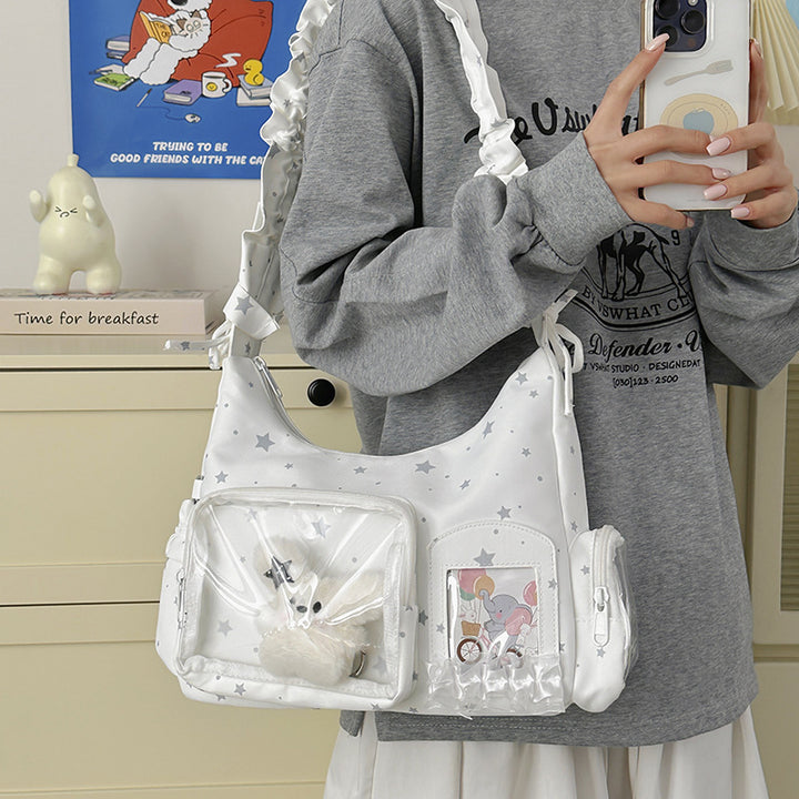 Star-Patterned Shoulder Bag