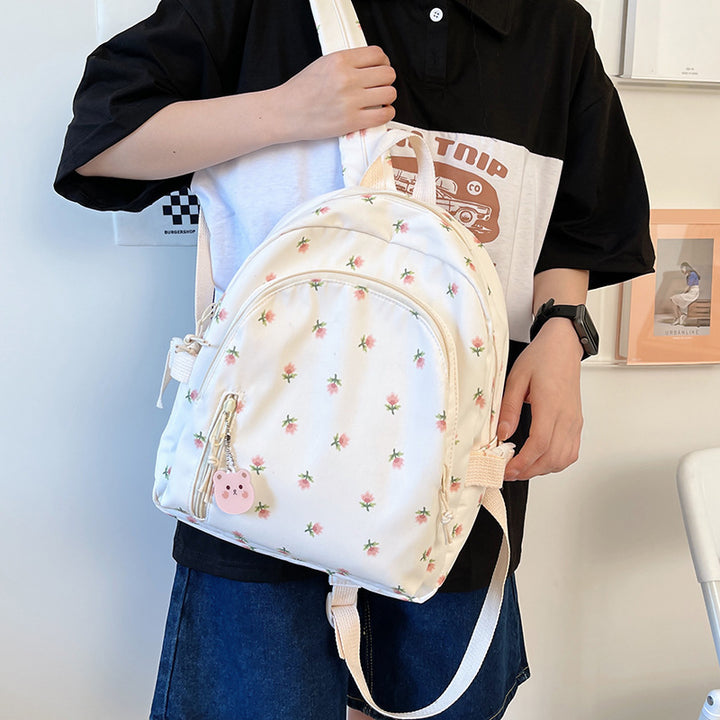 Cute Floral Embroidered Mini Backpack Bowlift