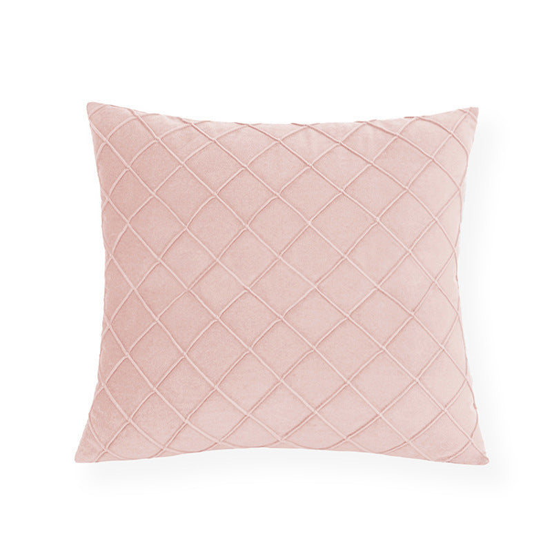 Square decorative cushion cover with raised diamond tufting and microvelvet finish Bowlift