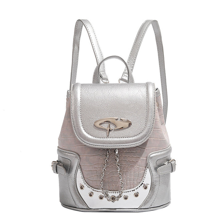 Fashionable Crocodile-Embossed Mini Backpack Bowlift
