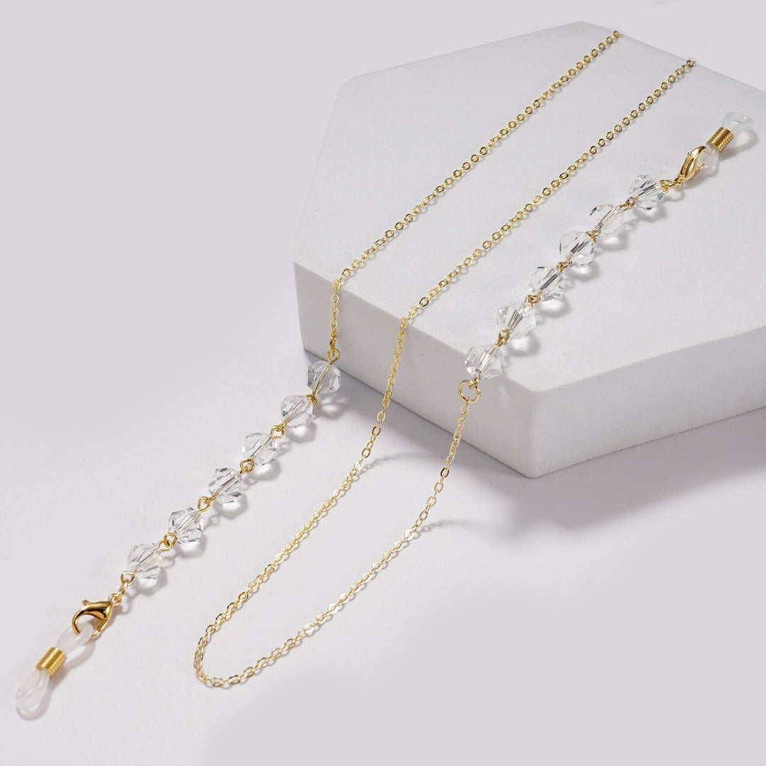Elegant Crystal Beaded Glasses Chain Bowlift