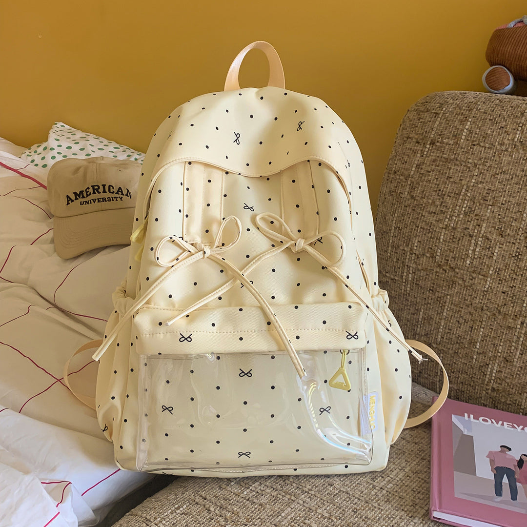 Stylish Polka Dot Pattern Backpack Bowlift