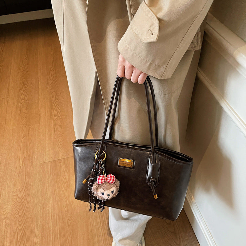 Classic Structured Leather Tote Bag Bowlift