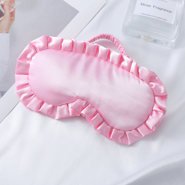 Women's nan satin-gloss eye mask with ergonomic contour, frilled ruffle edge, and gentle padding Bowlift