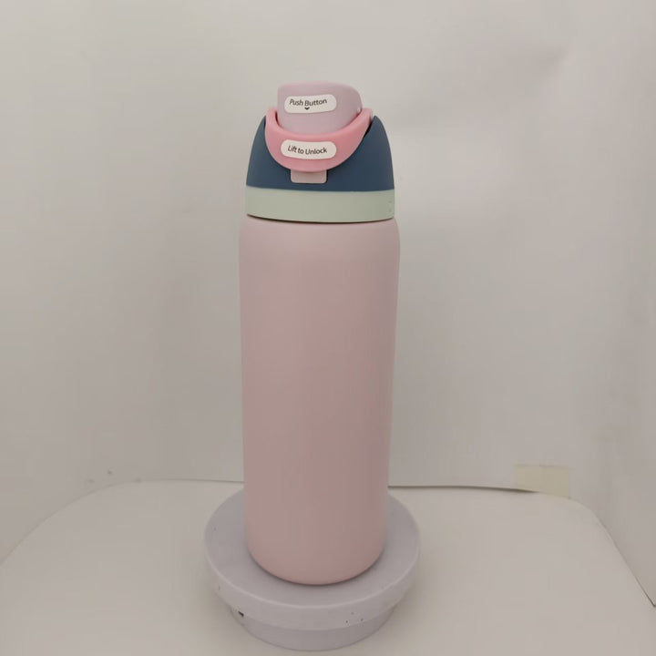 Double-Wall Vacuum Insulated Stainless Steel Travel Bottle With Flip Straw Leakproof Lid And Character Print