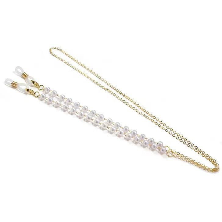 Pearl-Embellished Eyewear Retainer Chain Bowlift