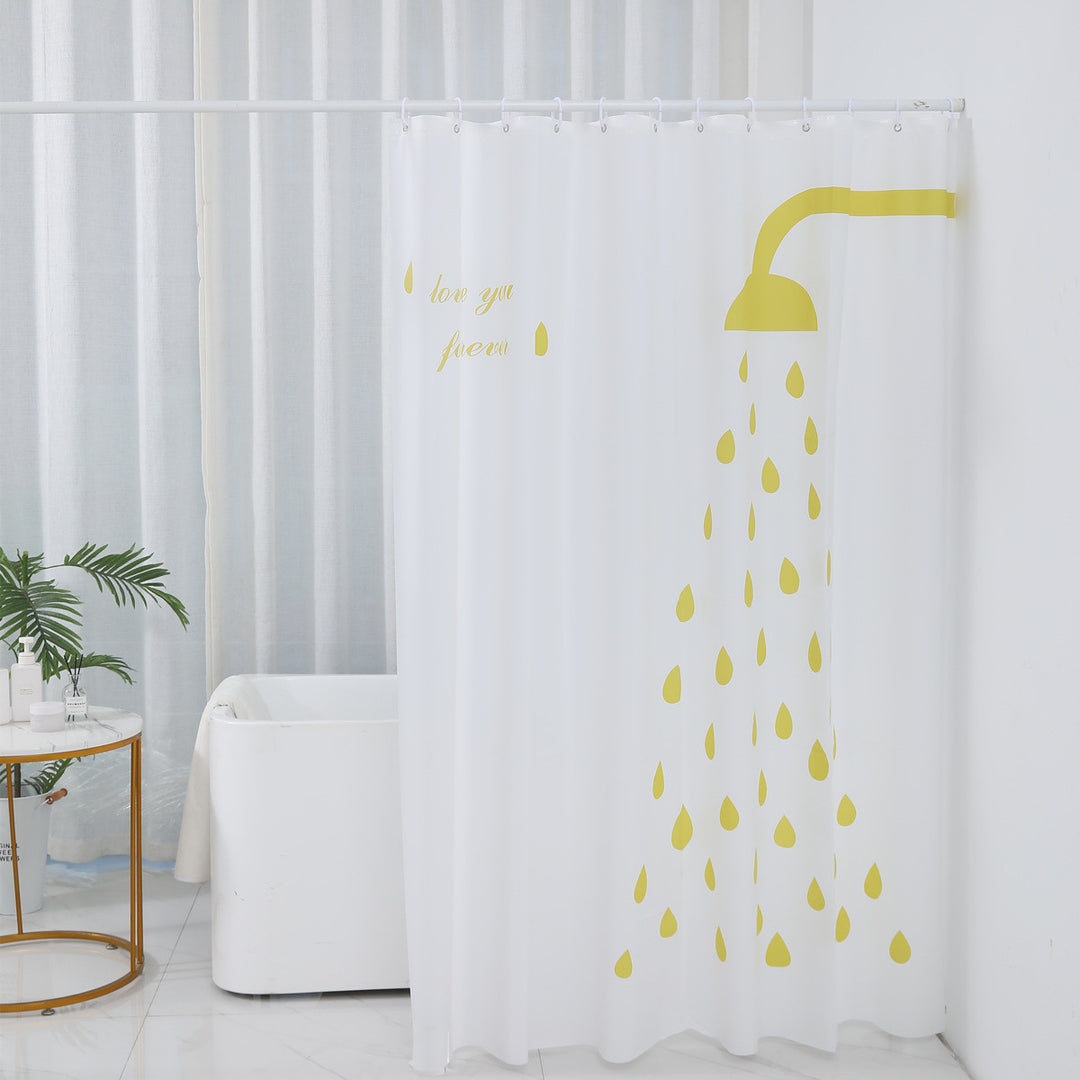 Inspirational Water Drop Shower Curtain Bowlift