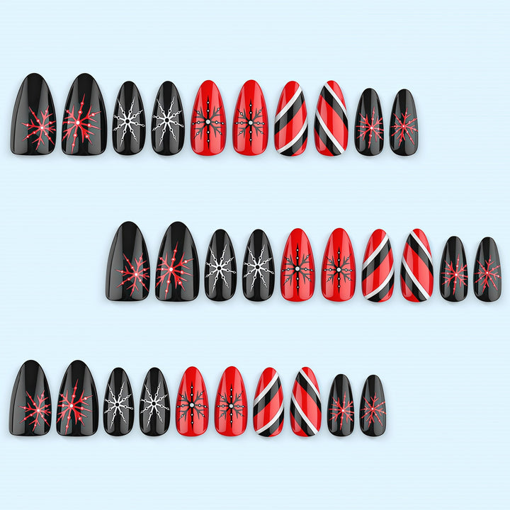 Acrylic Nail Set with Modern Geometric Design Bowlift