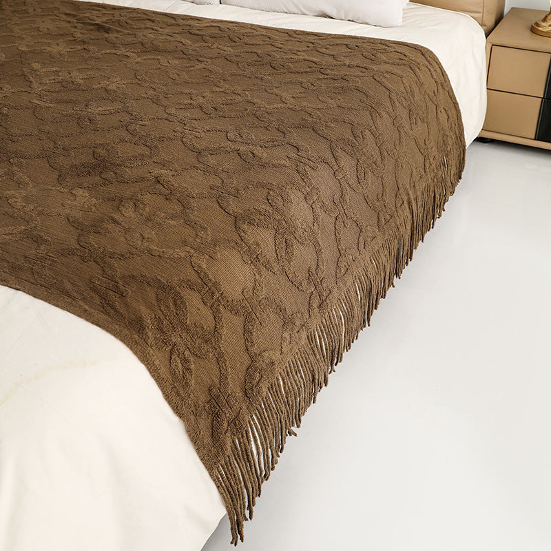 Decorative Fringe Throw Blanket Bowlift