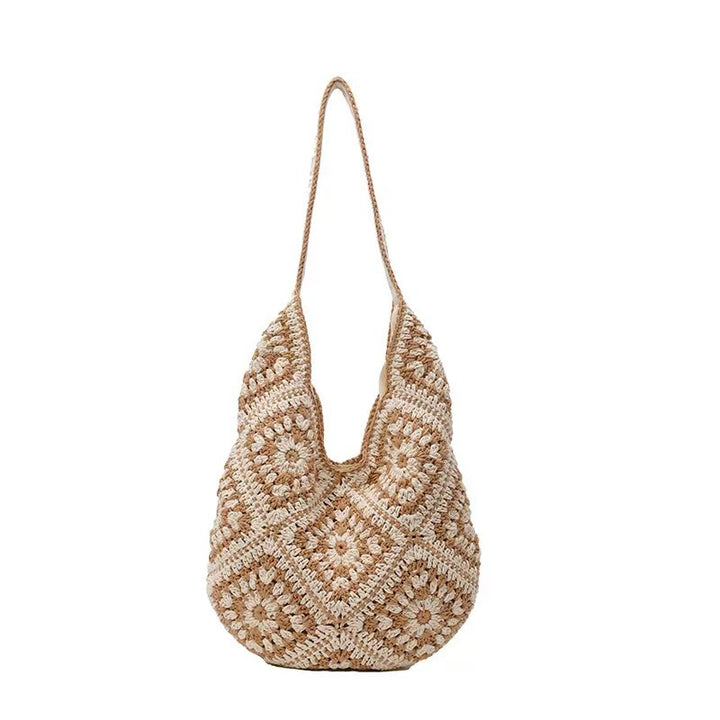 Hand-knotted shoulder bag with floral motifs Bowlift