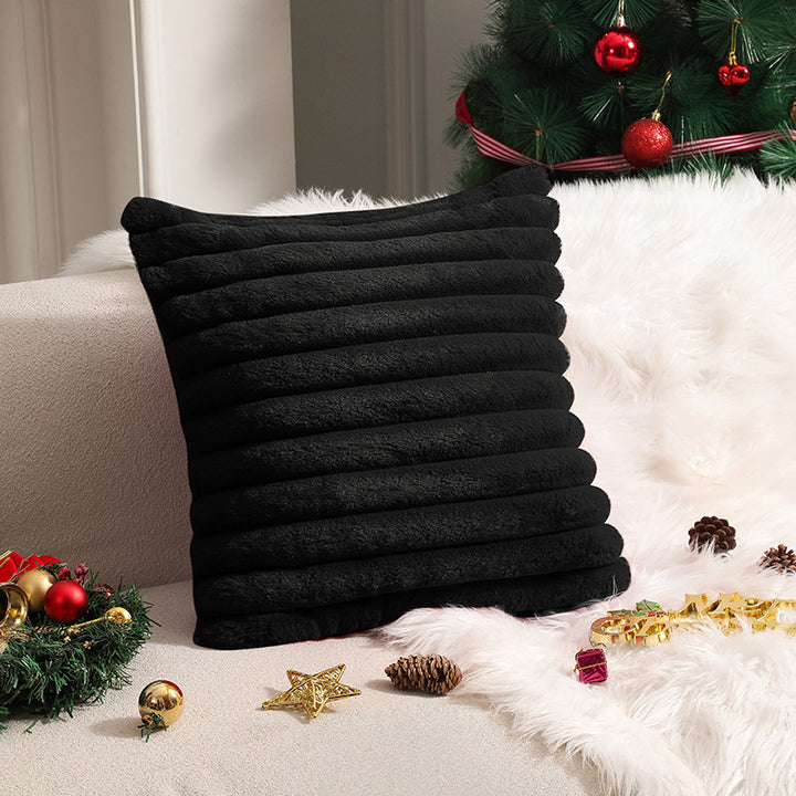 Textured Faux Fur Decorative Pillow