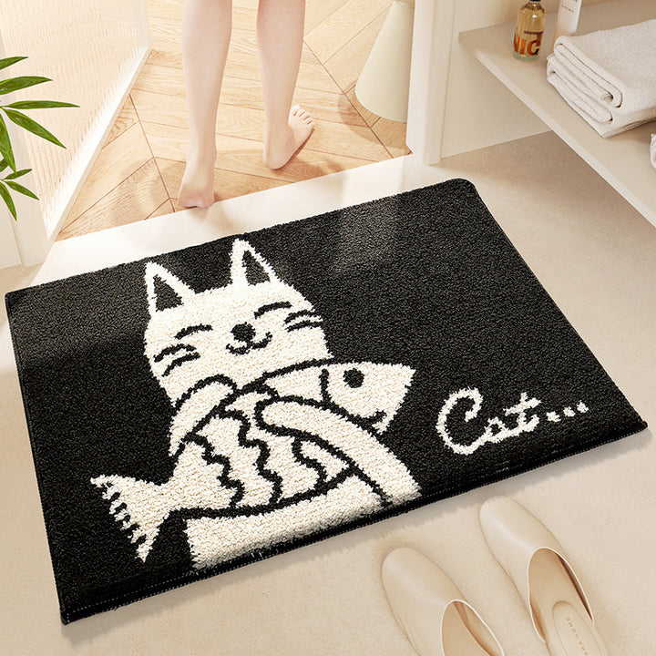 Cute Cartoon Bunny-Themed Bath Mat Bowlift