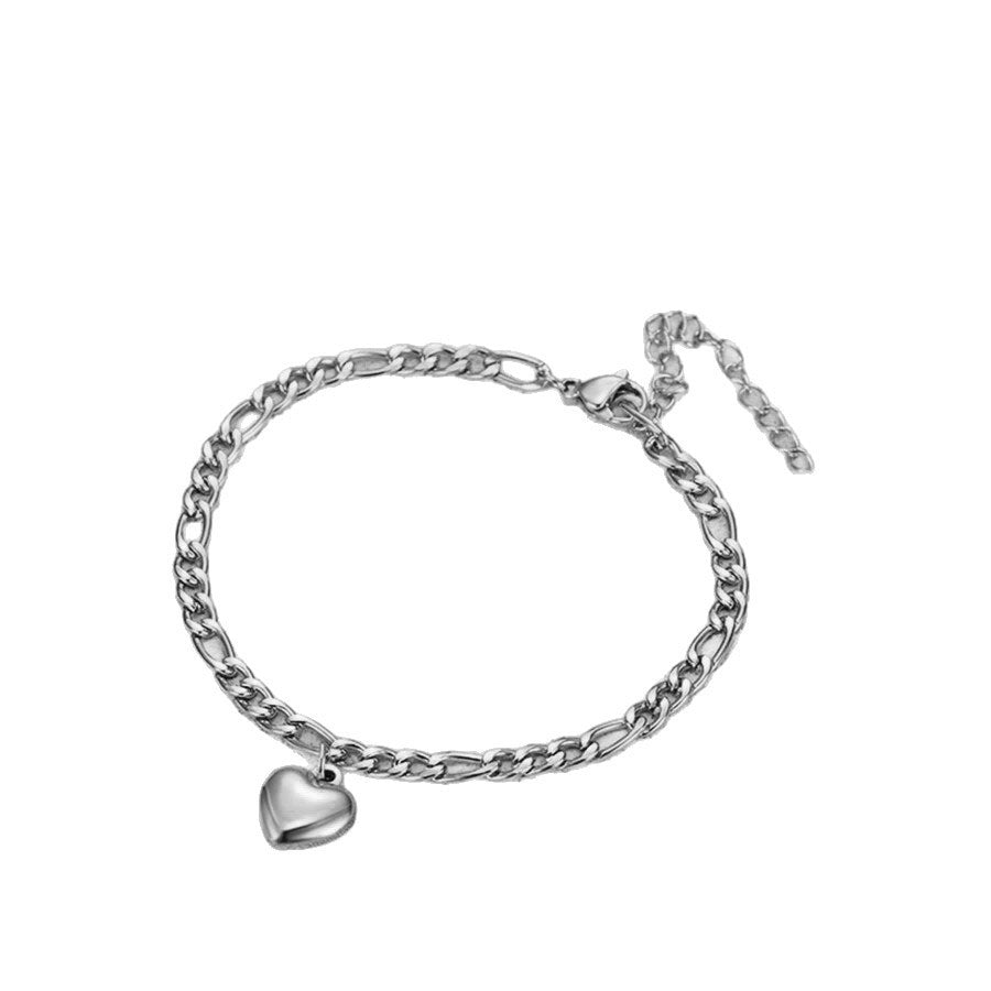 Heart Charm Link Bracelet Bowlift