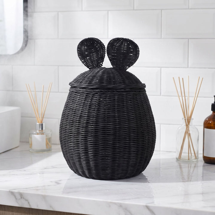 Decorative Woven Storage Basket with Lid Bowlift