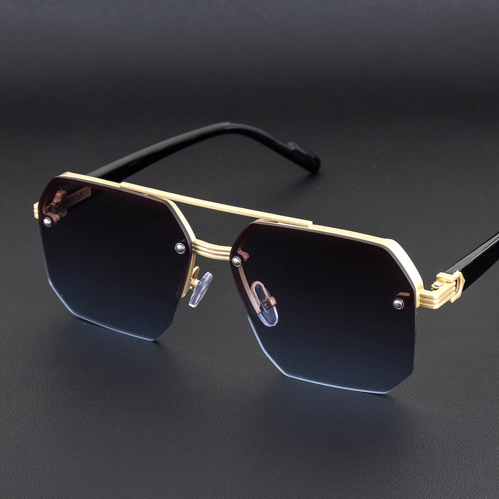 Geometric Metal Frame Sunglasses Bowlift