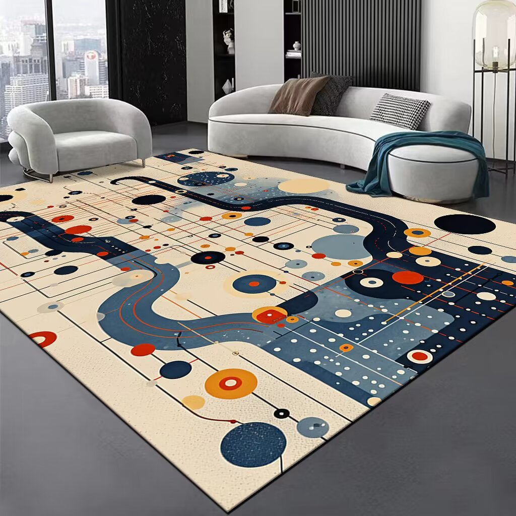 Abstract Swirl Area Rug Bowlift