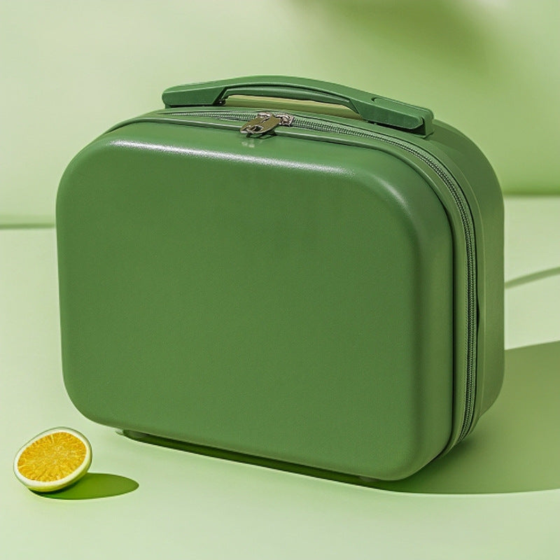 hard-shell travel vanity case with molded handle and double-zip closure Bowlift