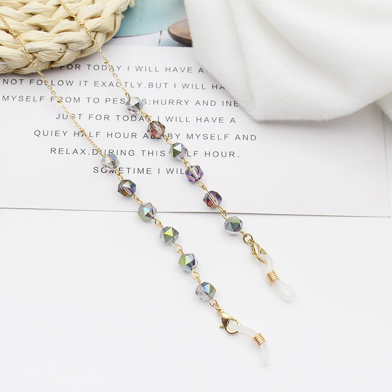 Crystal-Embellished Eyewear Chain Bowlift