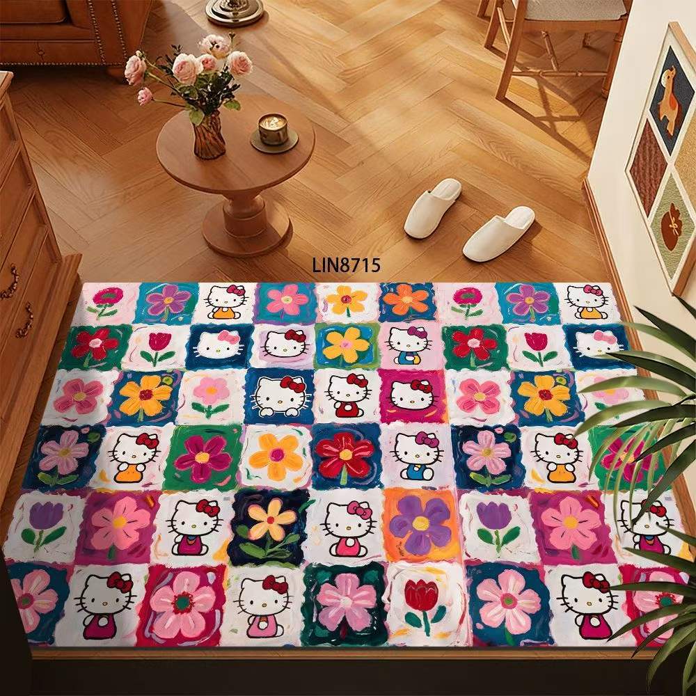 Floral Pattern Decorative Floor Mat Bowlift