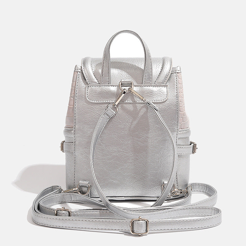 Fashionable Crocodile-Embossed Mini Backpack Bowlift