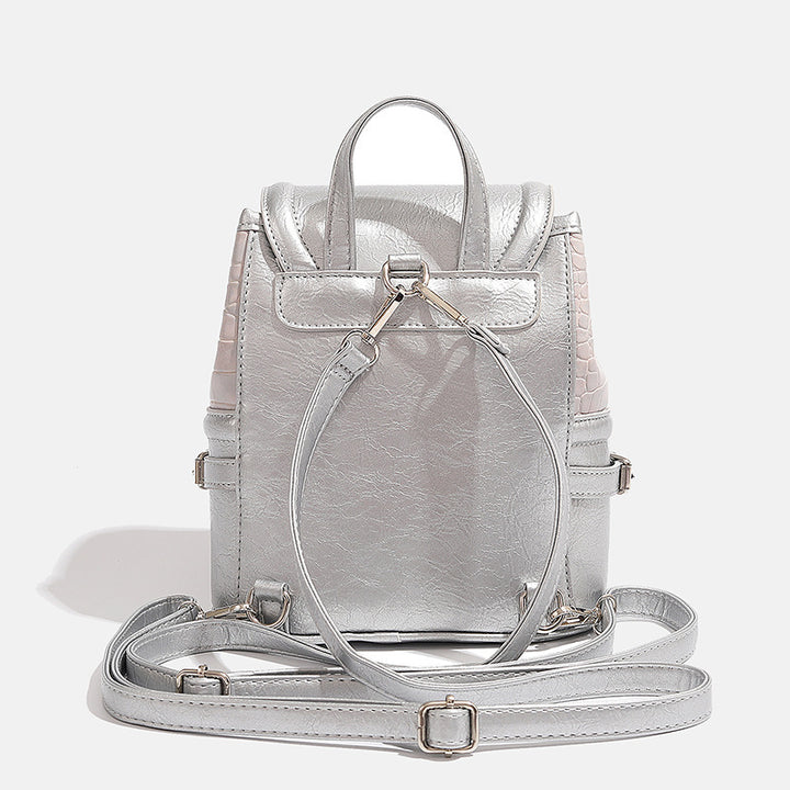 Fashionable Crocodile-Embossed Mini Backpack Bowlift