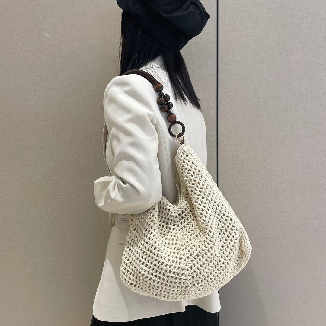 Hand-knotted bag with wooden handles Bowlift