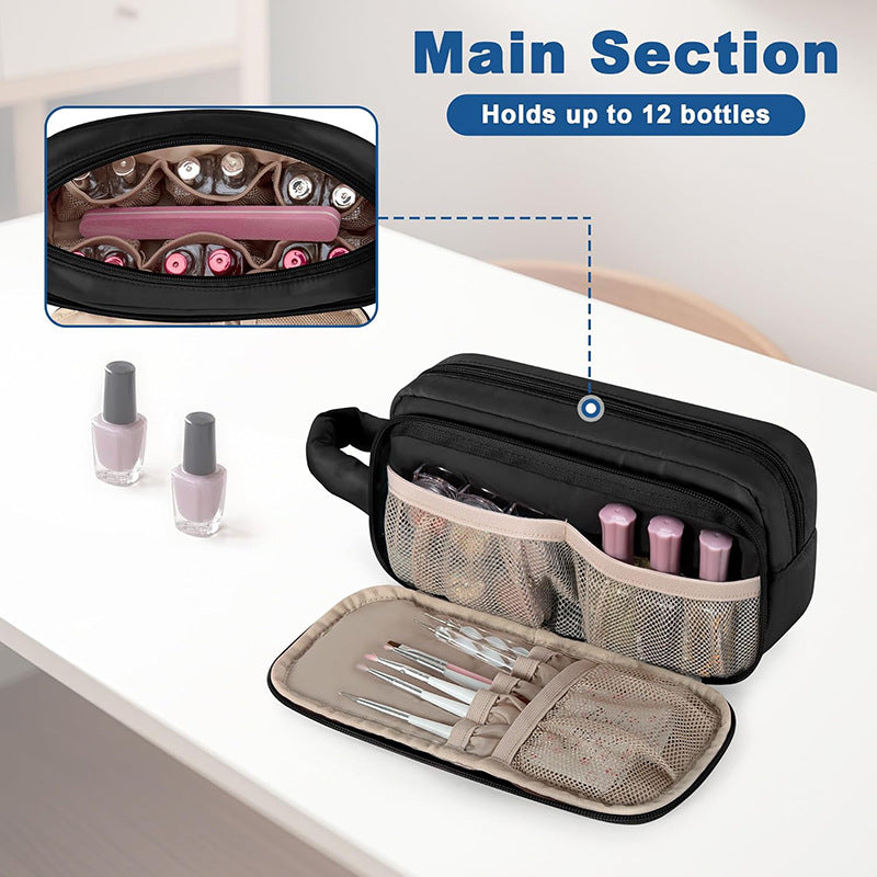 Cosmetic Organizer Bag with Transparent Design and Practical Compartments Bowlift