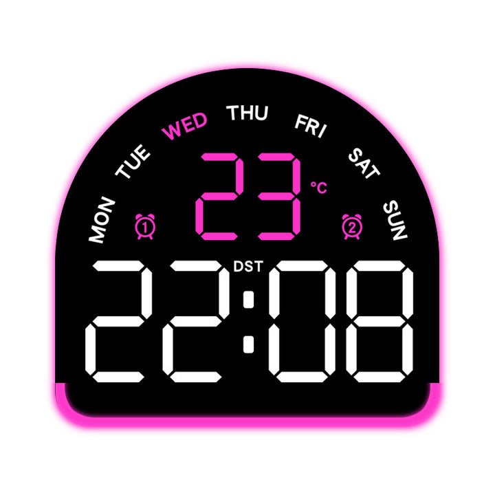 Digital alarm clock with temperature and day of the week display Bowlift