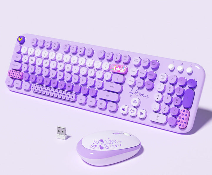 Cute-Themed Wireless Keyboard and Mouse Set Bowlift