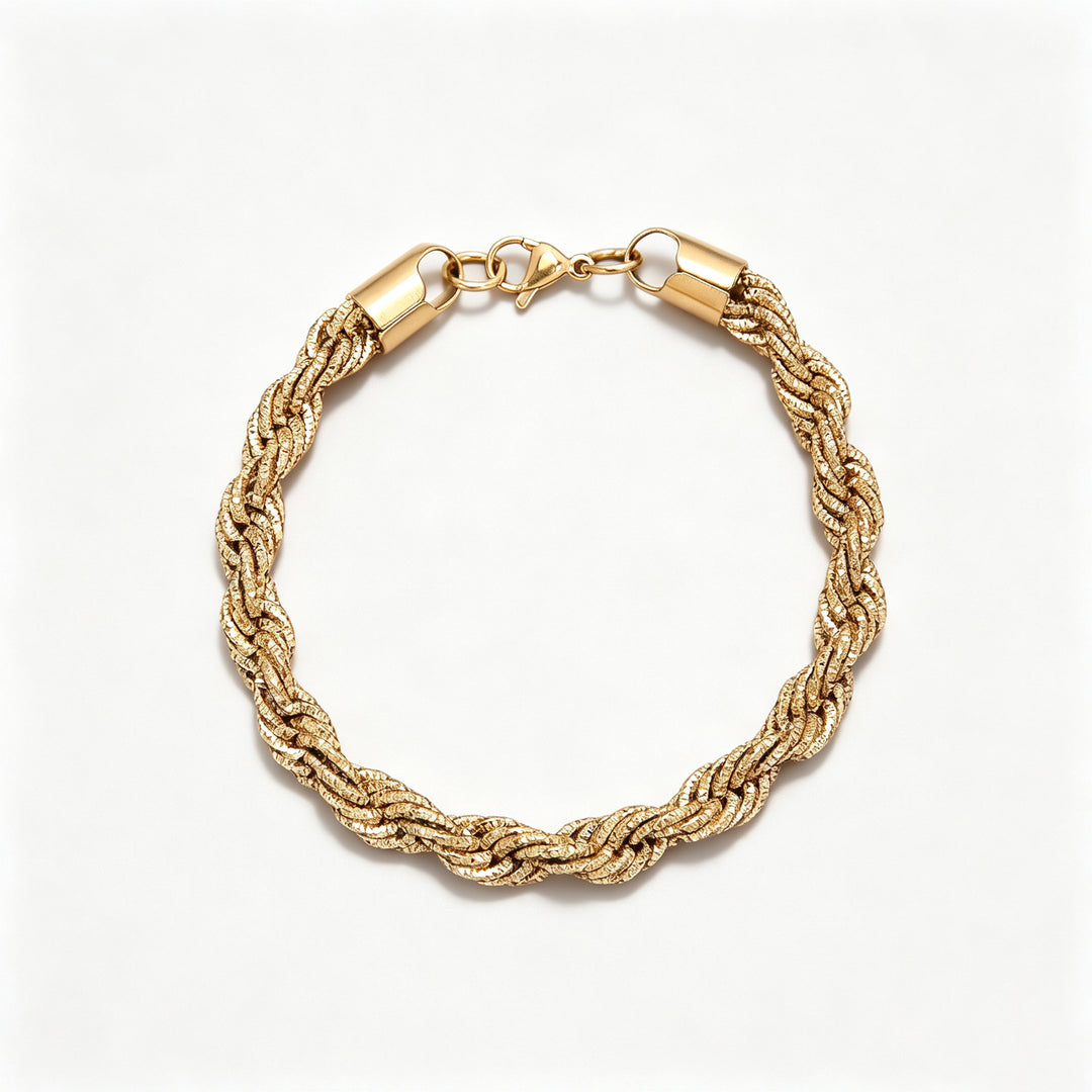 Braided Gold Statement Bracelet Bowlift