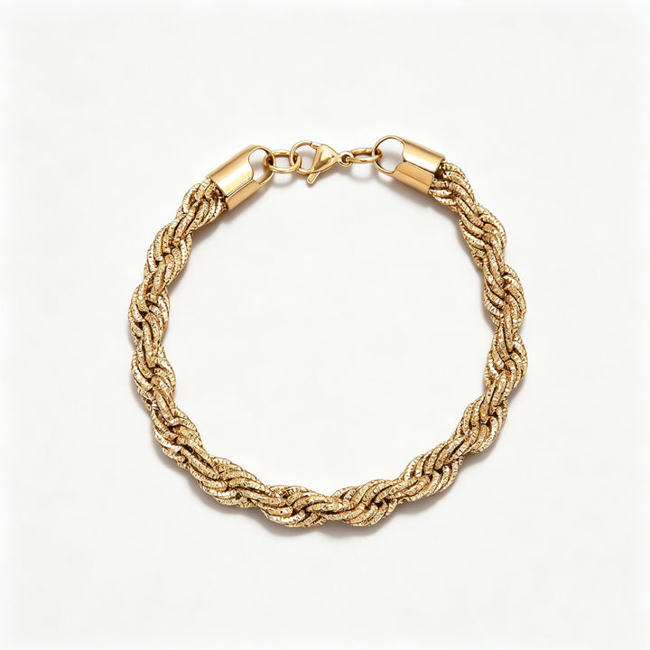 Braided Gold Statement Bracelet Bowlift