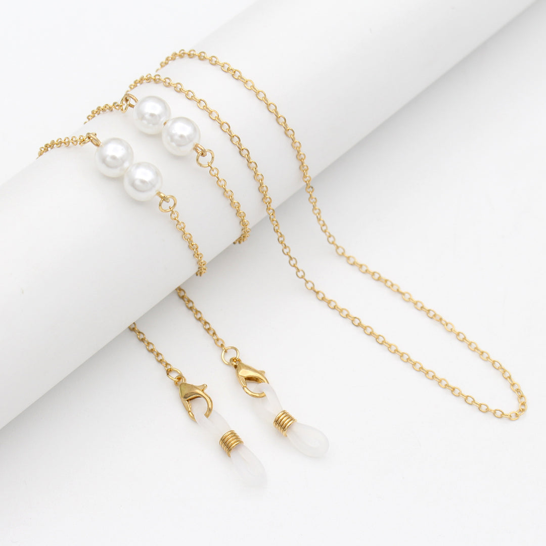 Elegant Pearl-Accented Eyewear Retainer Chain Bowlift