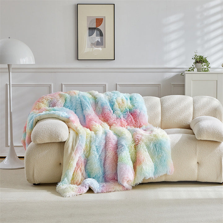 Luxurious Faux Fur Throw Blanket Bowlift