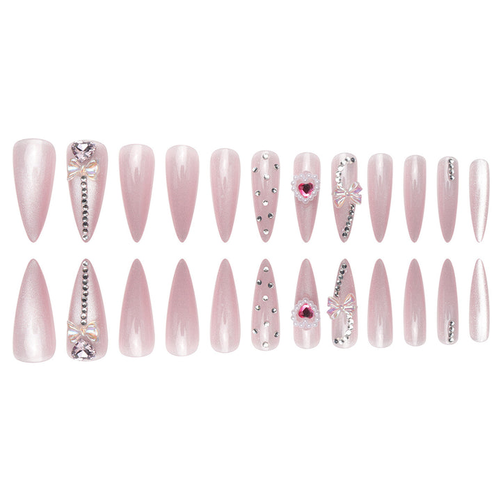 Decorative Stiletto Press-On Nails Bowlift
